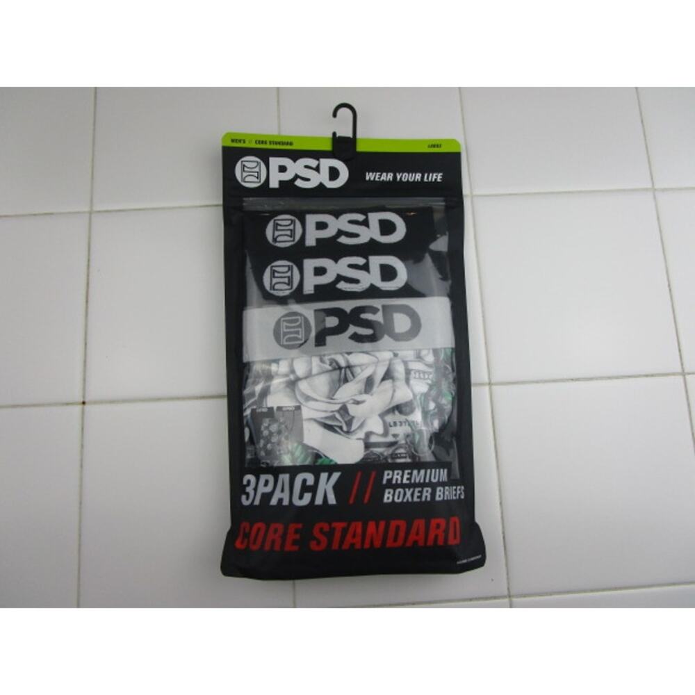 PSD Standard Core White Roses Print Men's Large (36-38) Premium Boxer Briefs